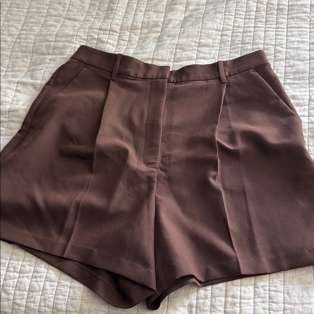 Abercrombie and Fitch size L Brown High-Waisted Tailored Shorts. Never worn.